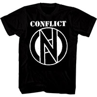 Conflict- Logo on a black shirt
