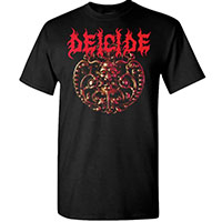 Deicide- Medallion on front, Demons on back on a black shirt
