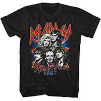 Def Leppard- Hysteria 1987 on a black shirt