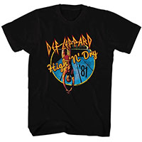 Def Leppard- High N Dry 81 on a black shirt