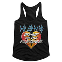 Def Leppard- Bringin' On The Heartbreak on a black girls racerback shirt