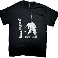 Discharge- Never Again on a black shirt