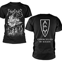 Emperor- Khaos on front & back on a black shirt