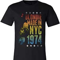 Blondie- Made In NYC 1974 on a black shirt