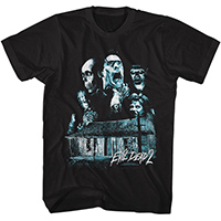Evil Dead 2- Cabin And Collage on a black shirt