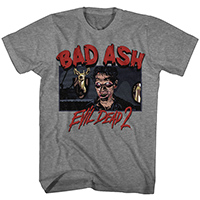 Evil Dead 2- Bad Ash on a graphite heather shirt