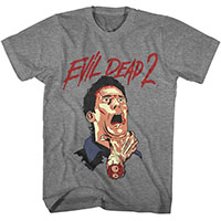 Evil Dead 2- Ash Choke on a graphite heather shirt