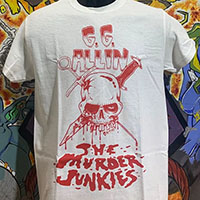 GG Allin- Skull on front, 1993 Tour on back on a white shirt