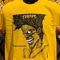 Cramps- Bad Music For Bad People on a yellow shirt