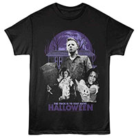 Halloween- Purple Moon Collage on a black shirt