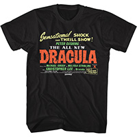 Hammer House Of Horror- Dracula, Sensational Shock And Thrill Show on a black shirt