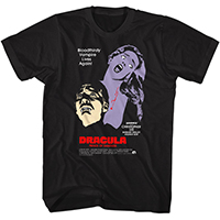 Hammer House Of Horror- Dracula, Bloodthirsty Vampire Lives Again on a black shirt