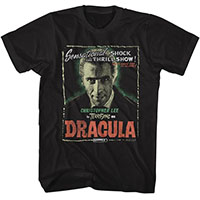 Hammer House Of Horror- Christopher Lee Is Terrifying As Dracula on a black shirt