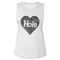 Hole- Heart on a white sleeveless girls shirt
