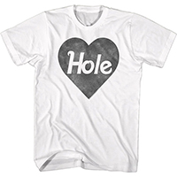 Hole- Heart on a white shirt