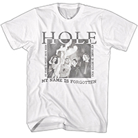 Hole- Celebrity Skin on a white shirt