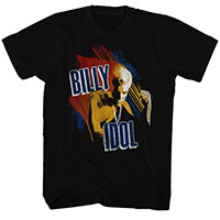 Billy Idol- Red Yellow & Blue Pic on a black shirt
