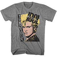 Billy Idol- 1987 Tour on a graphite heather shirt (Sale price!)