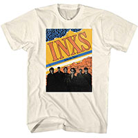 INXS- Listen Like Thieves on a natural shirt