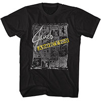 Jane's Addiction- Logo & Newspapers on a black shirt