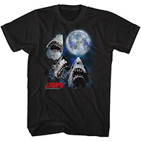 Jaws- 3 Shark Moon on a black shirt