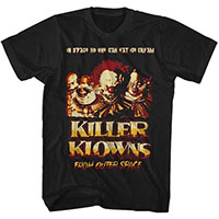 Killer Klowns From Outer Space- Yellow And Red Klowns on a black shirt