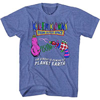 Killer Klowns From Outer Space- The Circus Is Coming (Ray Gun) on a royal heather shirt