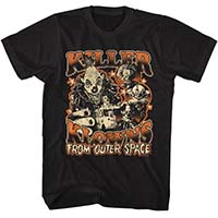 Killer Klowns From Outer Space- Collage (Orange Logo) on a black shirt