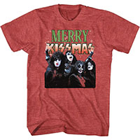 Kiss- Merry KissMas on a heather red shirt