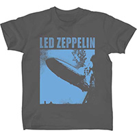 Led Zeppelin- Blue Zeppelin on a grey shirt
