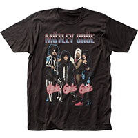 Motley Crue- Girls Girls Girls Band Pic With Blue & Pink Logo on a black shirt (Sale price!)