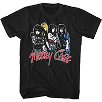 Motley Crue- Red Logo And Band on a black shirt