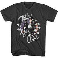 Motley Crue- Flag And Stars Band Pic on a charcoal shirt