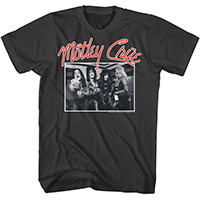 Motley Crue- Backstage Pic & Red Logo on a charcoal shirt