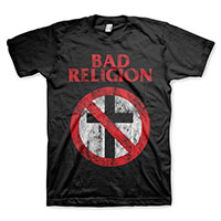 Bad Religion- Distressed Crossbuster on a black shirt