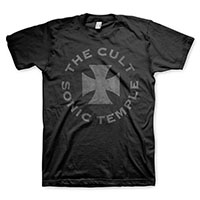 Cult- Sonic Temple (Round Logo) on a black shirt