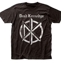Dead Kennedys- Distressed DK And Logo on a black shirt