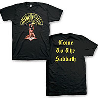 Electric Wizard- Candle on front, Come To The Sabbath on back on a black shirt