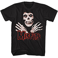 Misfits- Fiend Skull & Hands on a black shirt