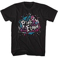 Pink Floyd- Blue & Pink Logo & Pig on a black shirt