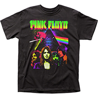 Pink Floyd- Neon Dark Side Of The Moon Band Pic on a black shirt (Sale price!)
