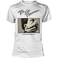 Toxic Reasons- God Bless America on front, Bomb on back on a white shirt