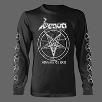 Venom- Welcome To Hell #2 (White Print) on a black long sleeve shirt