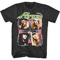 Poison- Look What The Cat Dragged In (Faces) on a black shirt
