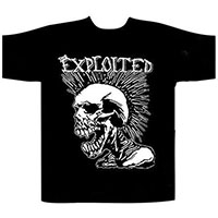 Exploited- Screaming Skull on front, Total Chaos on back on a black shirt