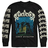 Mortician- Zombie Apocalypse on a black long sleeve shirt