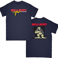 Gorilla Biscuits- Hold Your Ground on front, Gorilla on back on a navy shirt