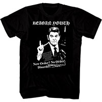 Reagan Youth- New Order? No Order! Disorder! on a black shirt