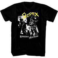 Skeptix- Routine Machine on a black shirt