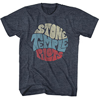 Stone Temple Pilots- Logo on a heather navy shirt